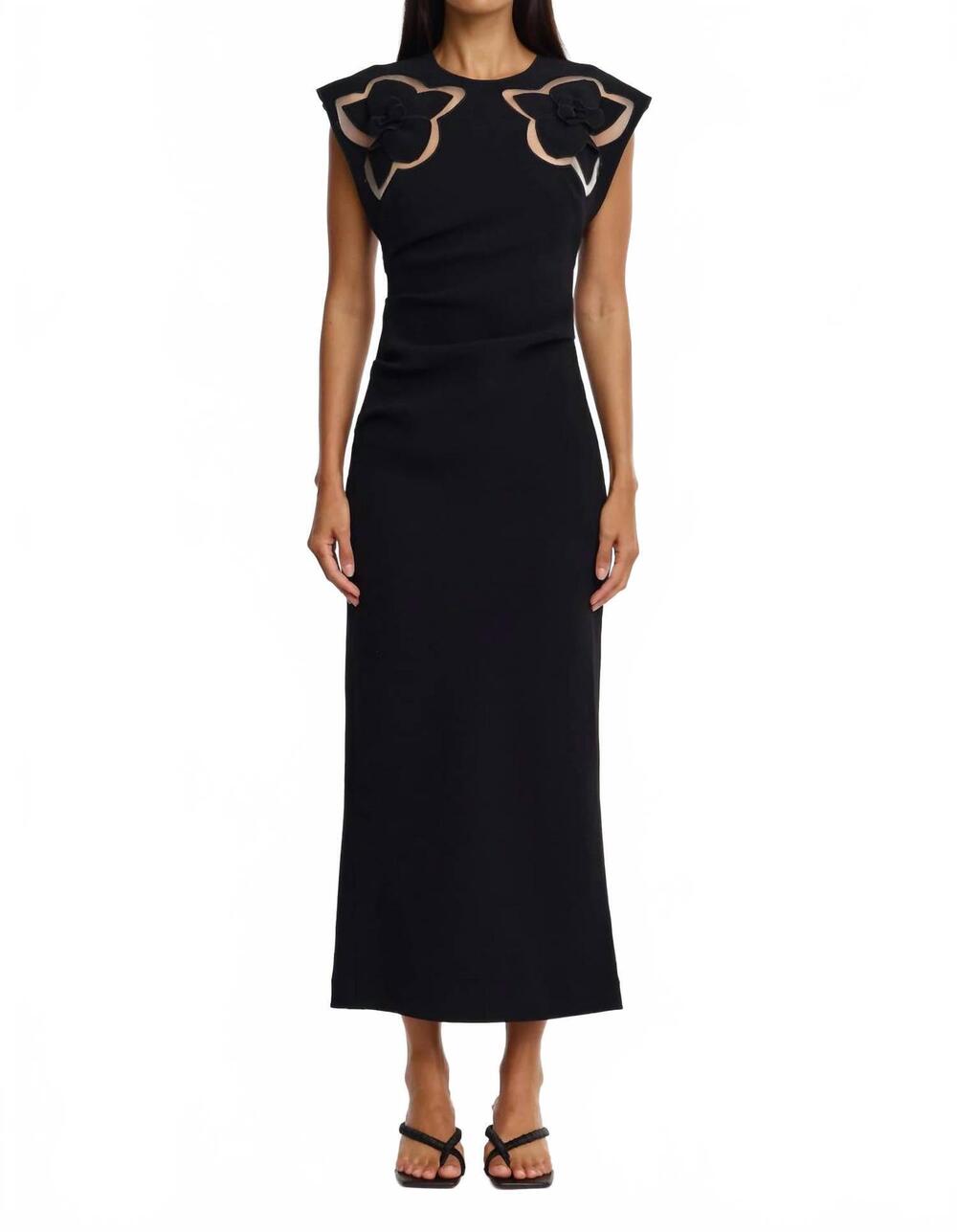 NEW ACLER women's koda midi dress in black